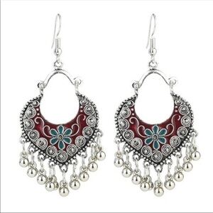 Bohemian charm enamel gypsy dangle earrings